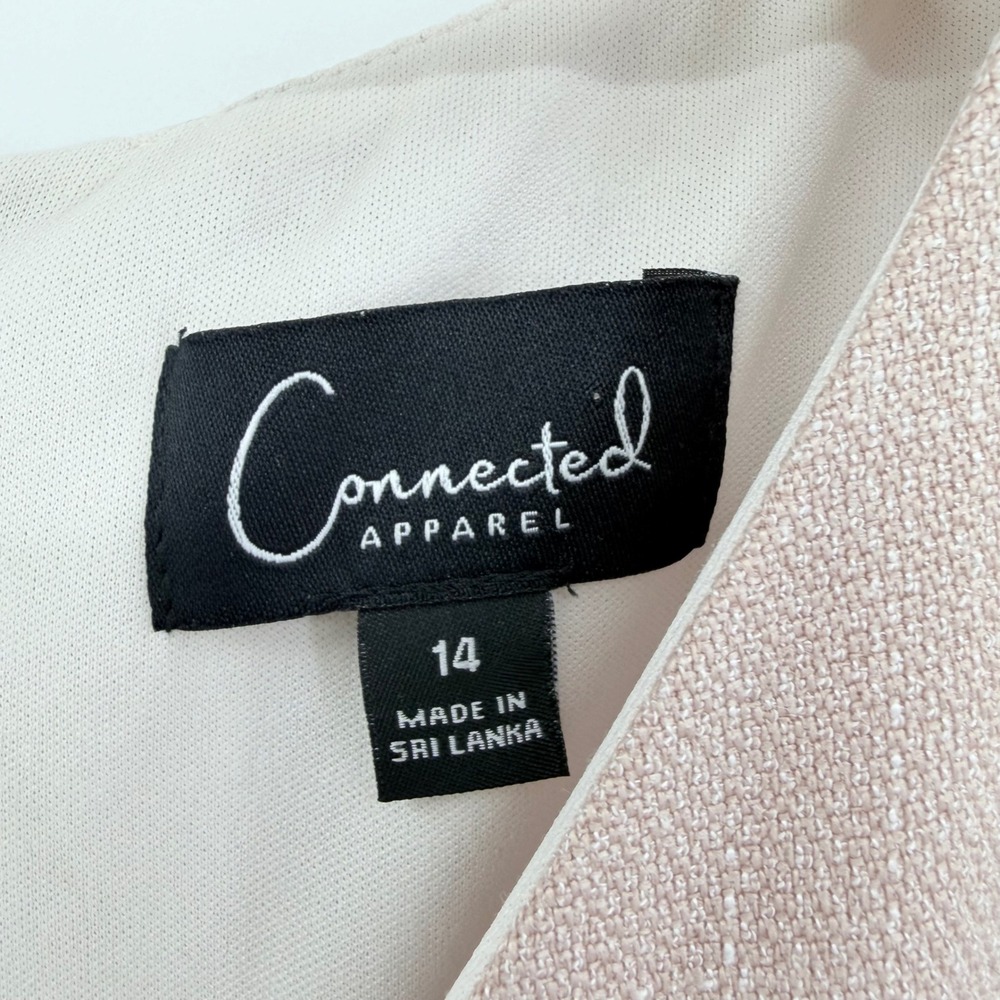 Connected Apparel Mauve Pink Tie Waist Wide Leg Cropped Jumpsuit Womens 14 - Picture 4 of 5